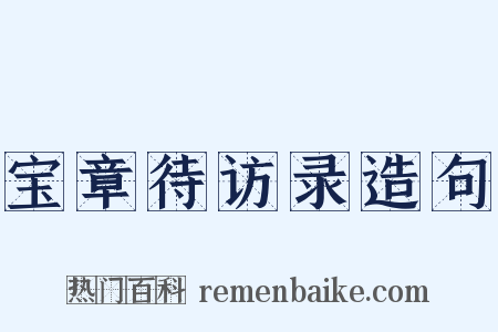 宝章待访录造句是什么意思的图片